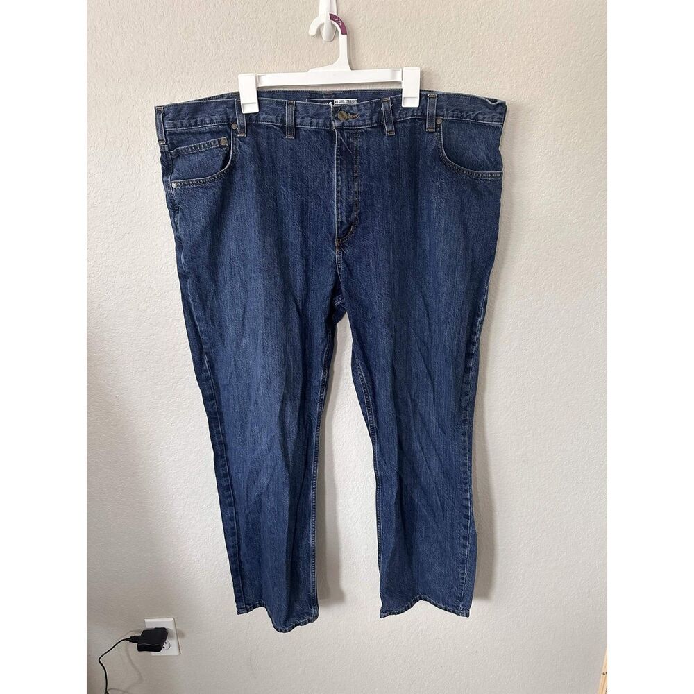 Carhartt Relaxed Straight Jeans Mens 46x30 Medium Wash Denim Workwear Blue